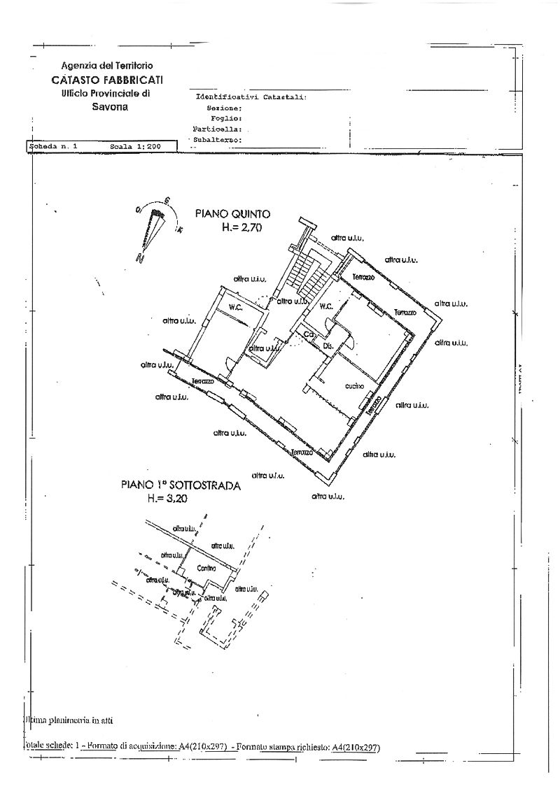 Planimetria Catastale Appartamento Piazza Guido Rossa 2